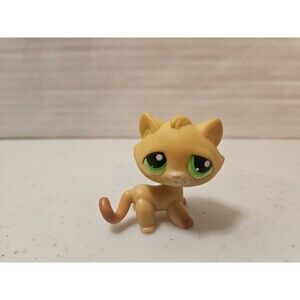 LITTLEST PET SHOP KITTEN CAT # 110 ORANGE WITH GREEN EYES LPS